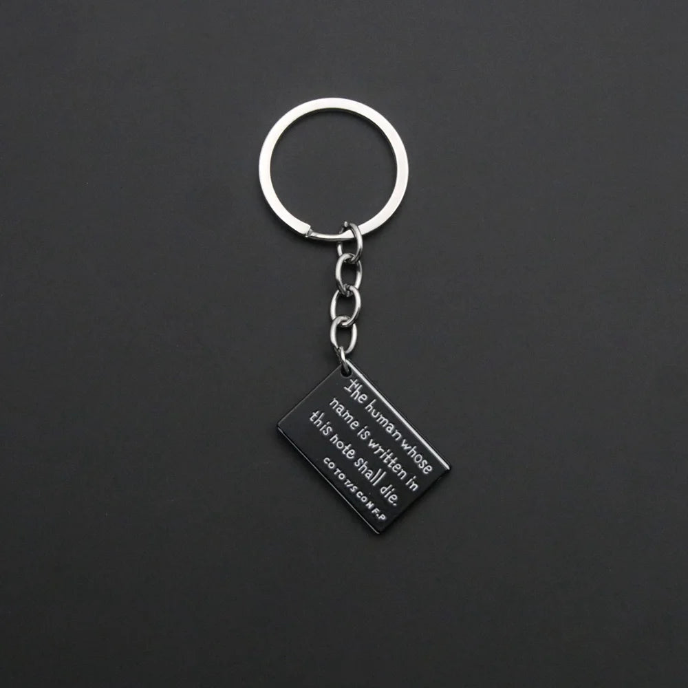 Anime Death Note Keychain Double L Black Notebook Pendant Key Chain Cospaly Accessories Keyring for Women Men Jewelry Gifts