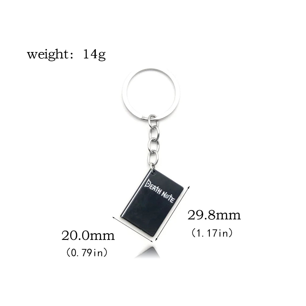 Anime Death Note Keychain Double L Black Notebook Pendant Key Chain Cospaly Accessories Keyring for Women Men Jewelry Gifts