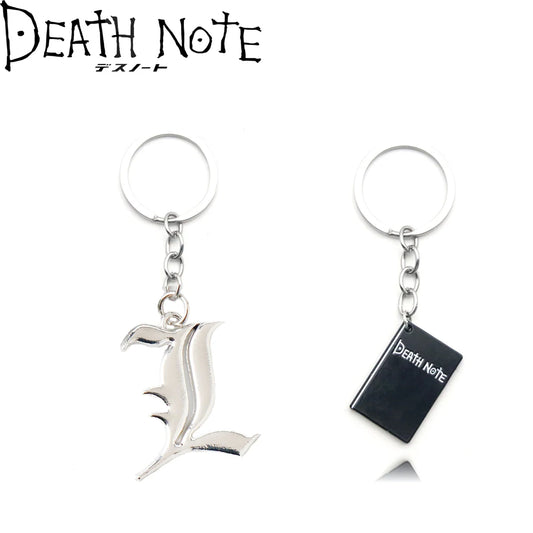 Anime Death Note Keychain Double L Black Notebook Pendant Key Chain Cospaly Accessories Keyring for Women Men Jewelry Gifts
