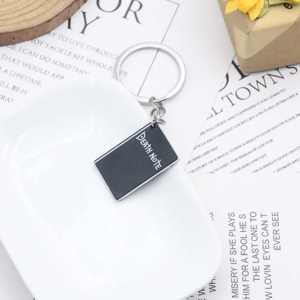 Anime Death Note Keychain Double L Black Notebook Pendant Key Chain Cospaly Accessories Keyring for Women Men Jewelry Gifts