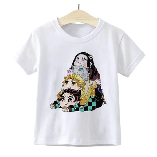 ZYXZ Fashion T-Shirt Boys Demon Slayer Anime Girl T Shirt Fashion Japan Harajuku Children'S T-Shirt Cartoon Kids T-Shirt 917019