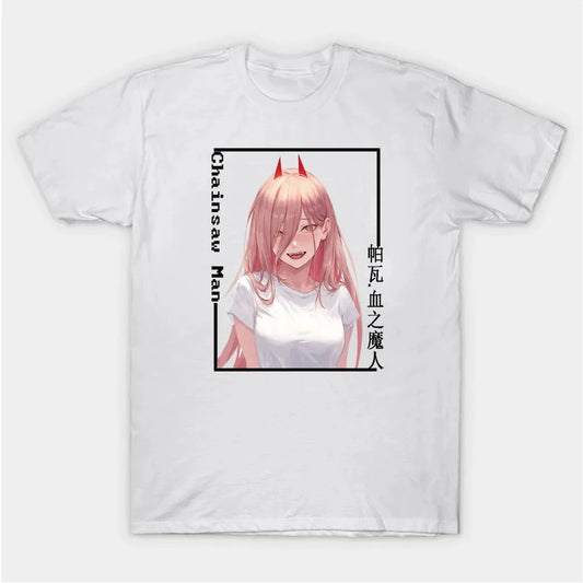Chainsaw Man T-Shirt Men Women 100% Cotton plus Size Oversized Graphic O-Neck Casual Japanese Anime Streetwear Loose Unisex Tees