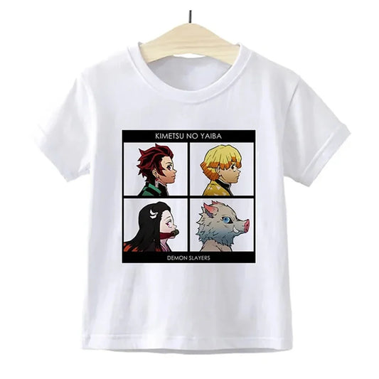 ZYXZ Fashion T-Shirt Boys Demon Slayer Anime Girl T Shirt Fashion Japan Harajuku Children'S T-Shirt Cartoon Kids T-Shirt 917019